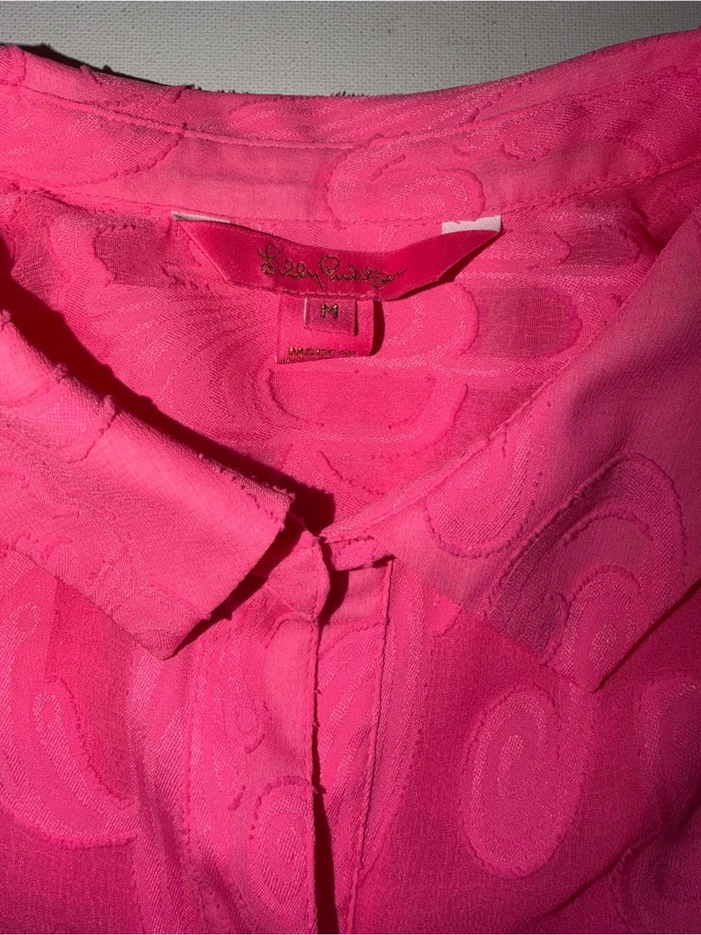 Lilly Pulitzer Natalie Swim Cover-up Roxie Pink Poly Crepe Swirl Clip Medium - Picture 6 of 10